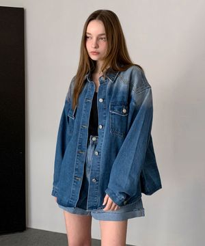 Oversized-fit Western Denim Shirt (2colors)