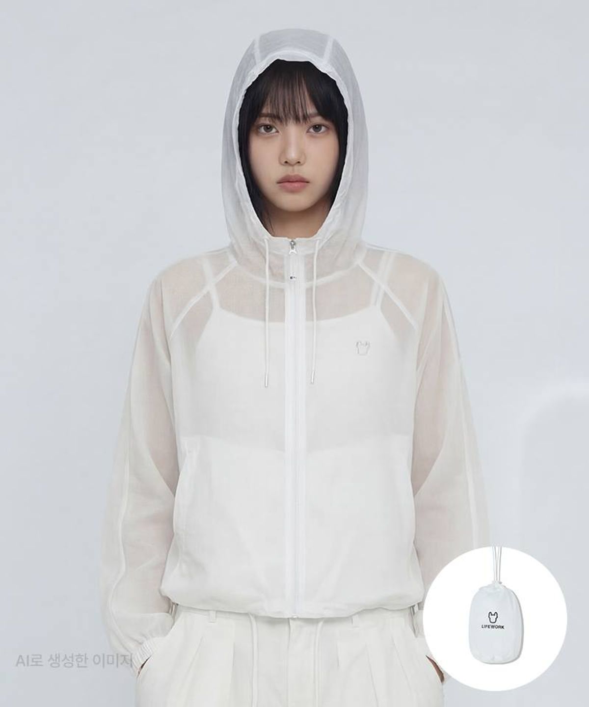 라이프워크(LIFEWORK) 여성) 립스탑 패커블 숏 윈드 자켓
