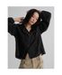 러플 블라우스  블랙