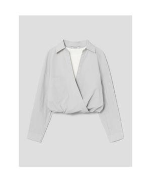 레이어드 블루종 셔츠  라이트 그레이