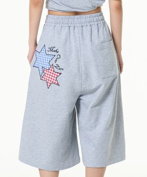 버뮤다 스타패치 사이드턱 스웨트 팬츠 메란지