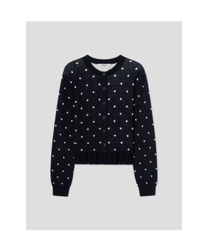 도트 카디건  네이비