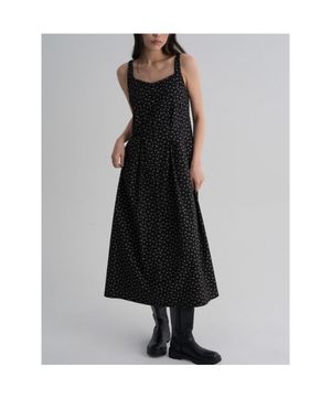 플로럴 레이어드 원피스  블랙