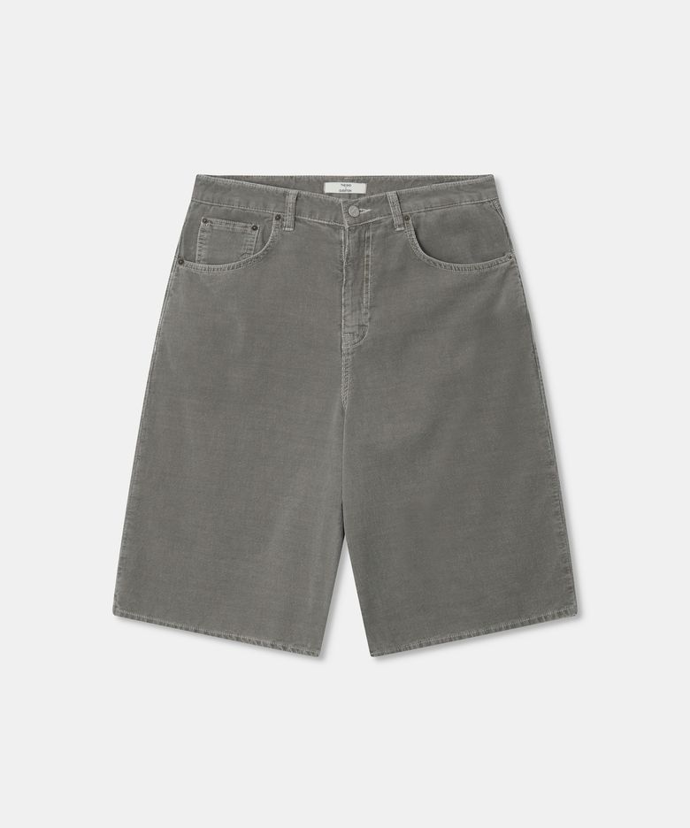 Washing corduroy half pants / LIGHT KHAKI