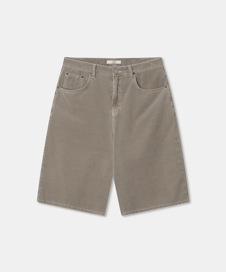 Washing corduroy half pants / BEIGE