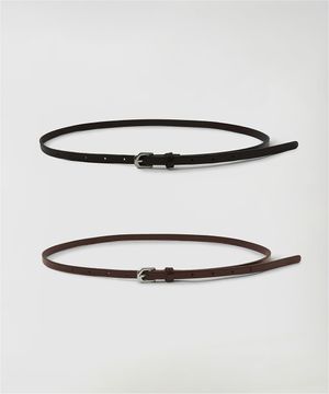 1cm micro slim cow Leather Belt (2color)