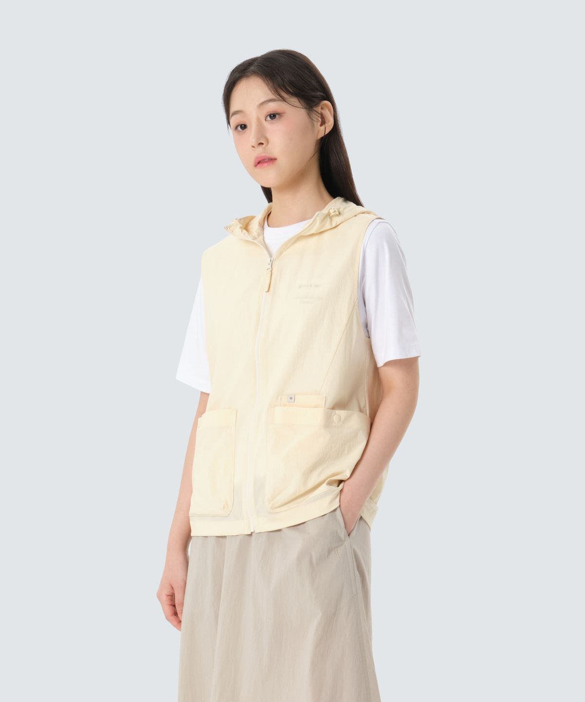 스노우피크 어패럴(SNOWPEAK APPAREL) 루트 여성 후드 베스트 (S26MWRVE65) Pastel Yellow