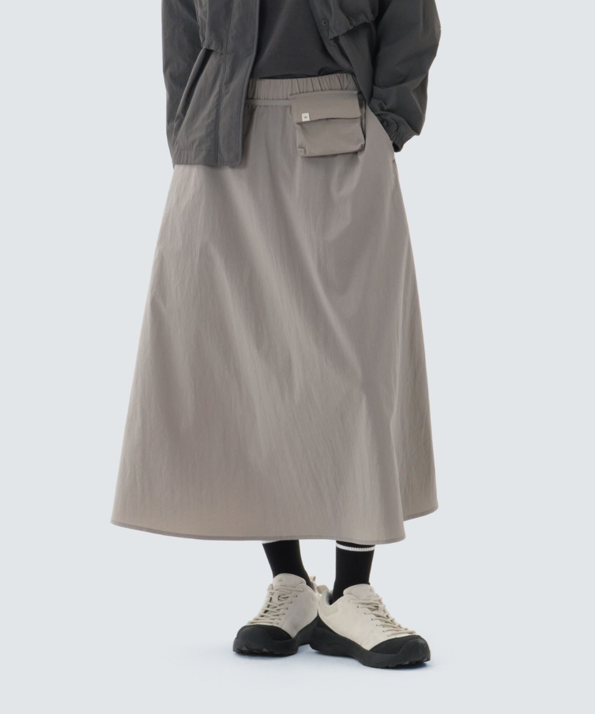 스노우피크 어패럴(SNOWPEAK APPAREL) 루트 플레어 롱스커트 (S26MWRSK61) Vintage Gray