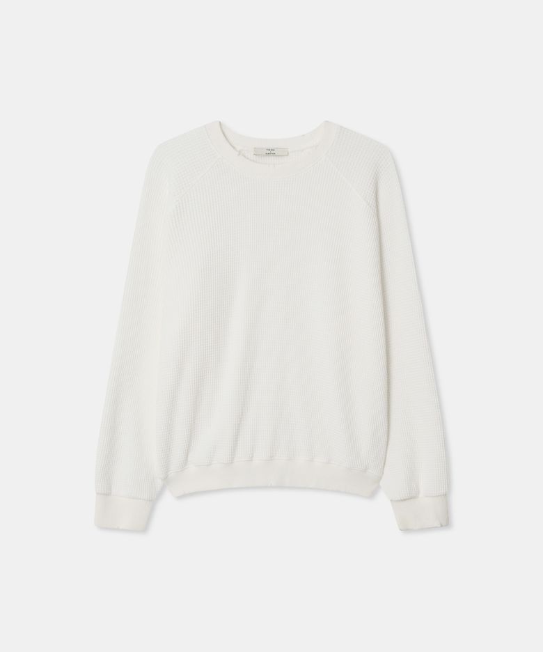 Waffle damage t-shirt / WHITE