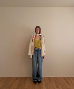 Scone wide denim pants