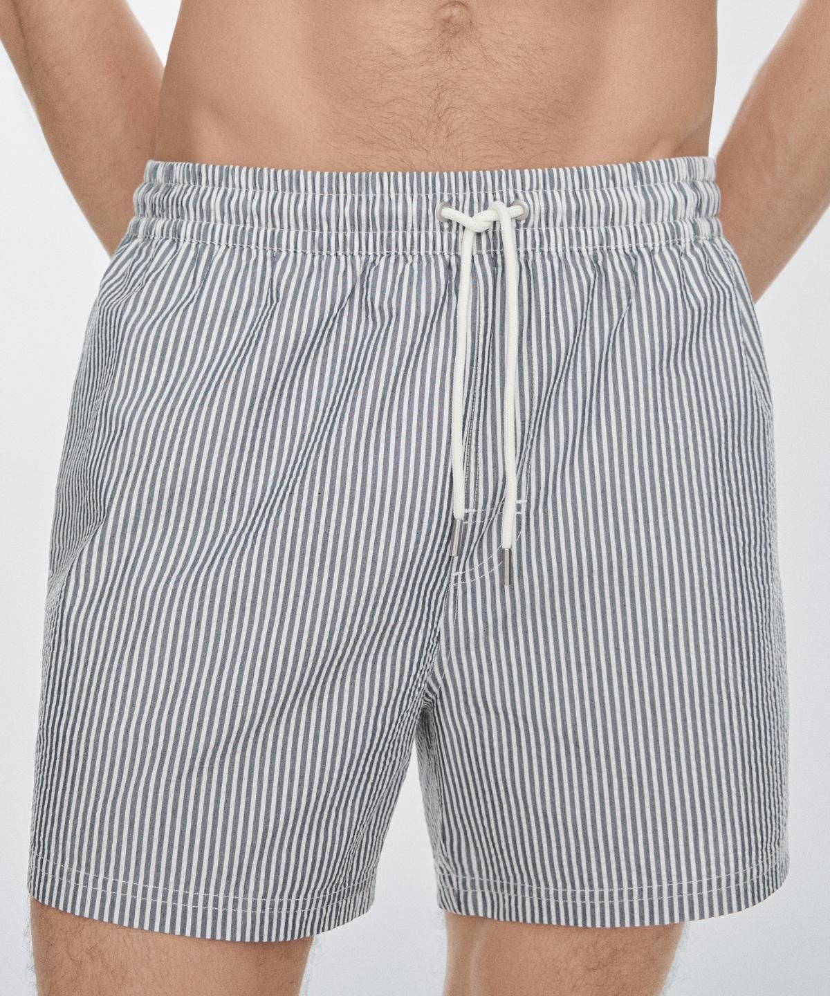 마시모두띠(MASSIMO DUTTI) 스트라이프 디테일 스윔팬츠