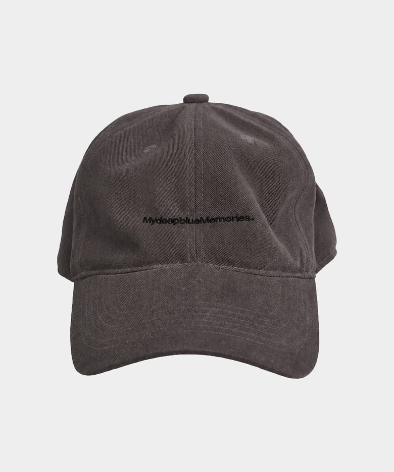 MYDEEPBLUEMEMORIES TEXT BALL CAP (CHARCOAL)