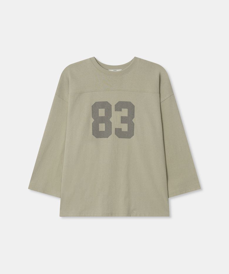 Number print t-shirt / BEIGE