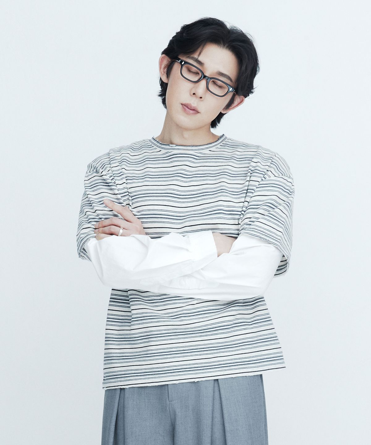 디앤드퀘스천(THEENDQUESTION) Shirt layered t-shirt / GRAY