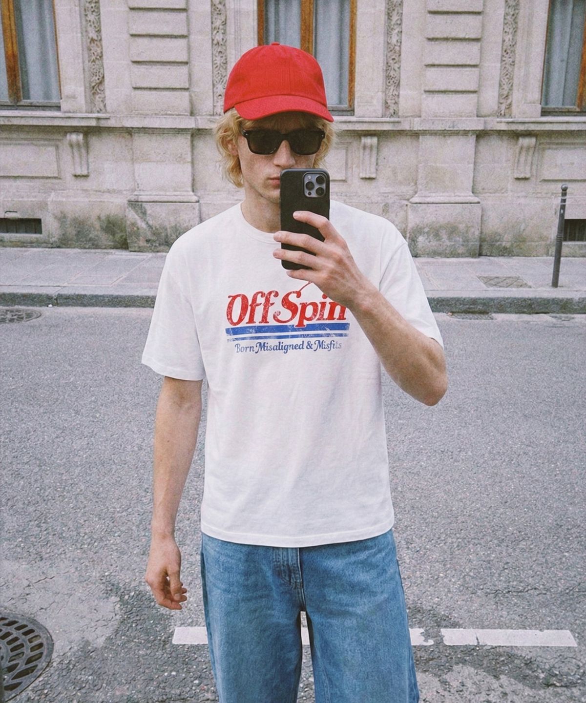 오프스핀(OFFSPIN) 90s 오프스핀 로고 오버사이즈 그래픽 티셔츠