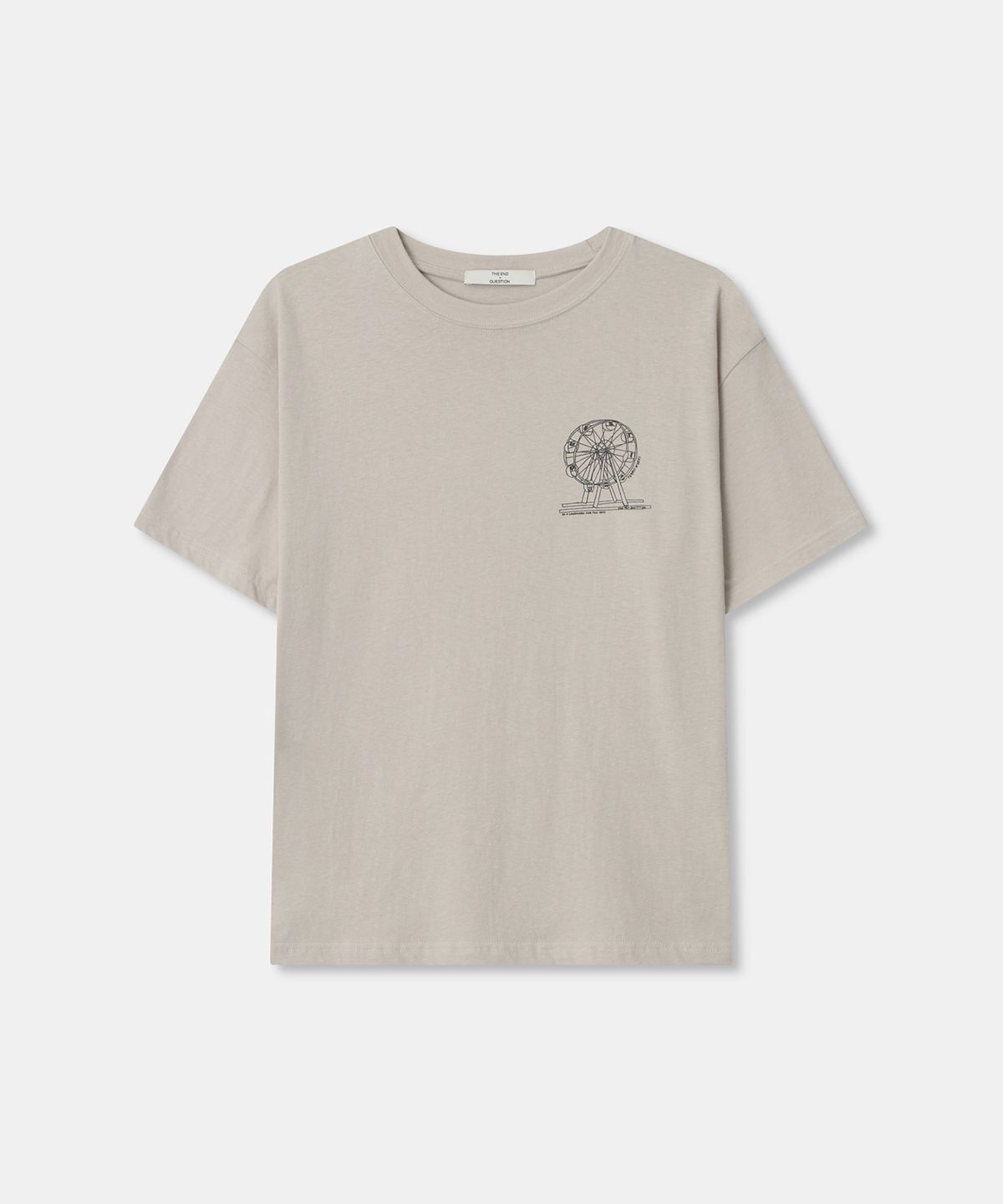디앤드퀘스천(THEENDQUESTION) Big wheel print t-shirt / BEIGE