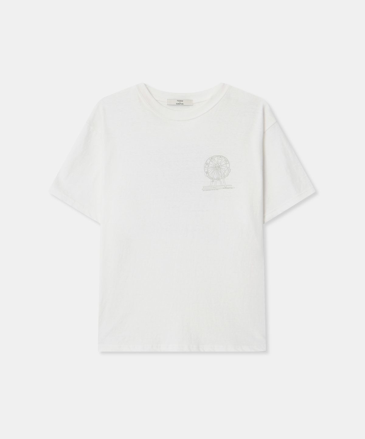 디앤드퀘스천(THEENDQUESTION) Big wheel print t-shirt / WHITE