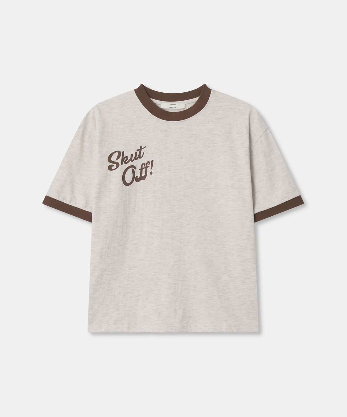 디앤드퀘스천(THEENDQUESTION) Shut off print t-shirt / OATMEAL