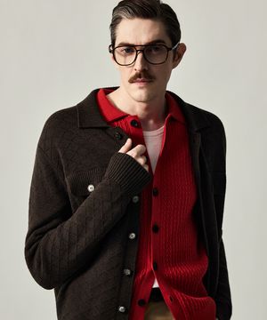 (M) 페리사 울 아가일 폴로 가디건 2color