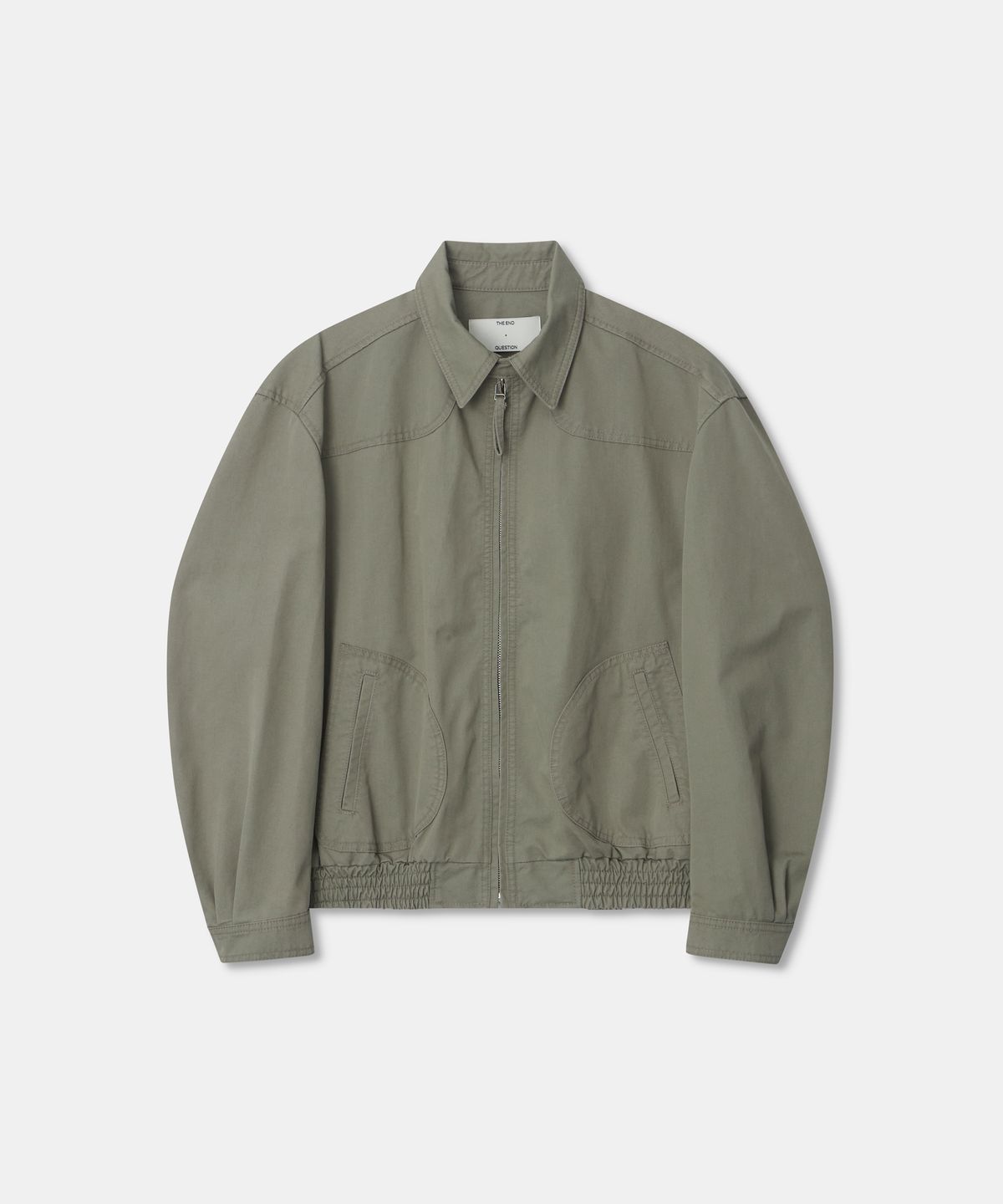 디앤드퀘스천(THEENDQUESTION) Zip-up blouson jumper / LIGHT KHAKI