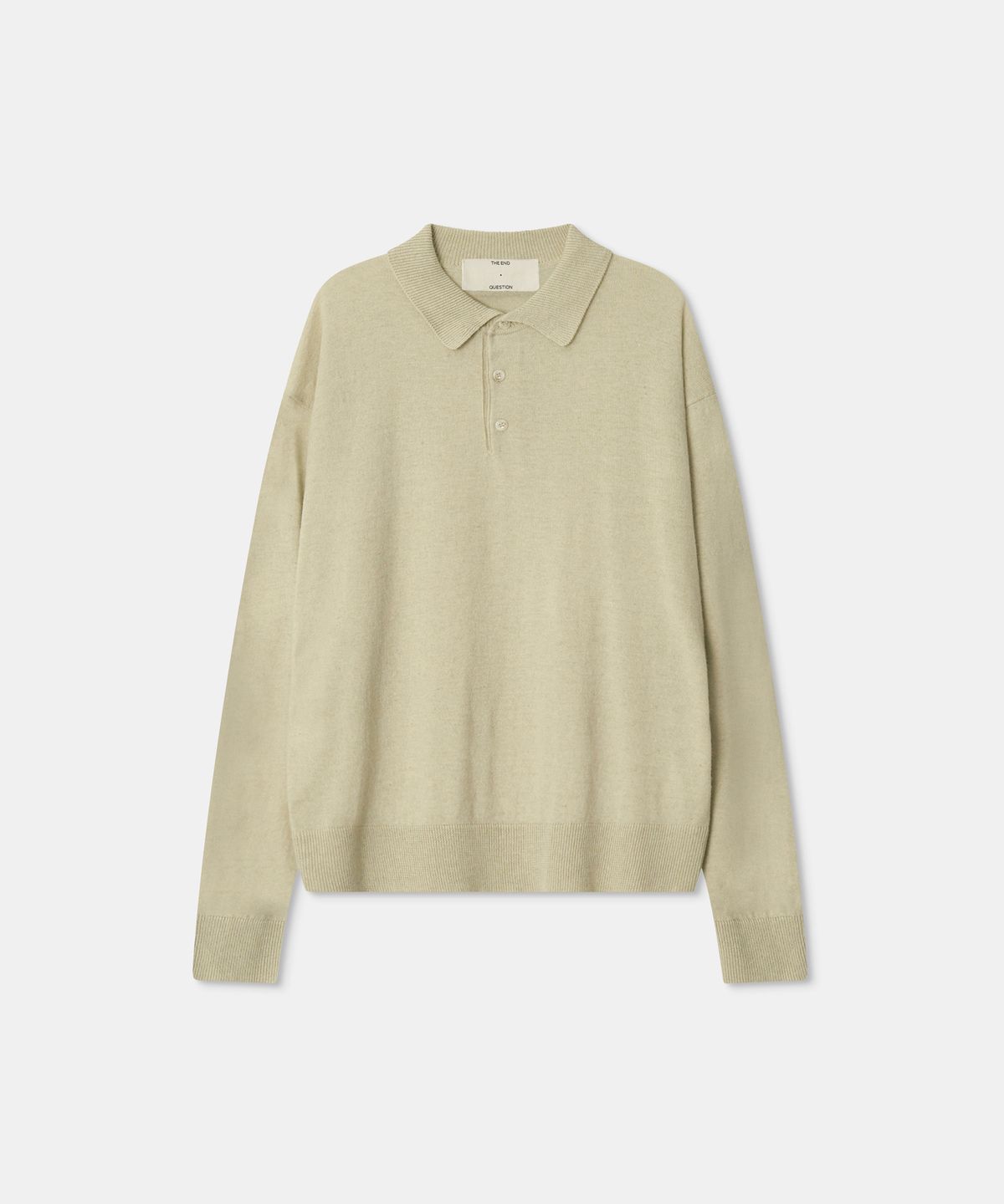 디앤드퀘스천(THEENDQUESTION) Wool linen collar knit top / LIGHT GREEN