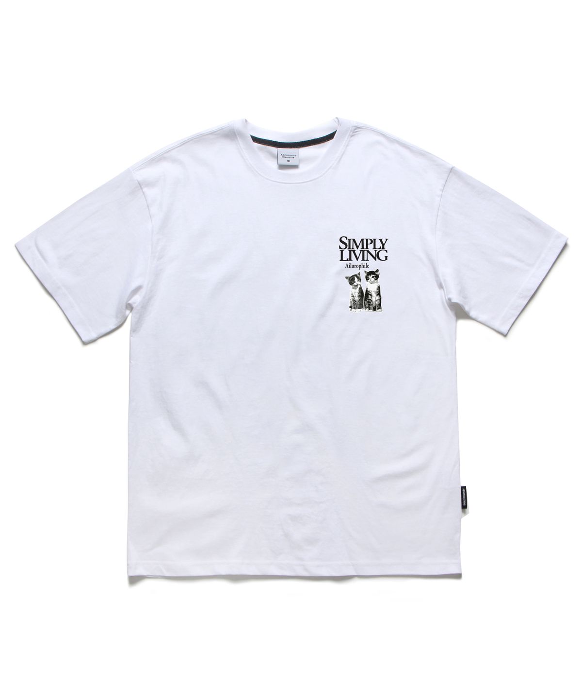 앱놀머씽(ABNORMALTHING) 리빙 오버핏 티셔츠 화이트 (LIVING T-SHIRT WHITE)