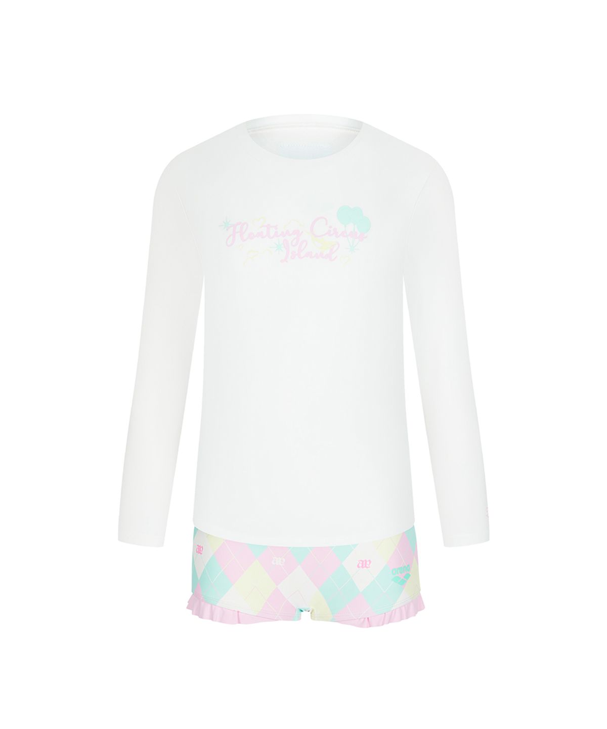 아레나 키즈(ARENA KIDS) 퍼즐 래쉬가드 세트 A6BG1GS03WHT