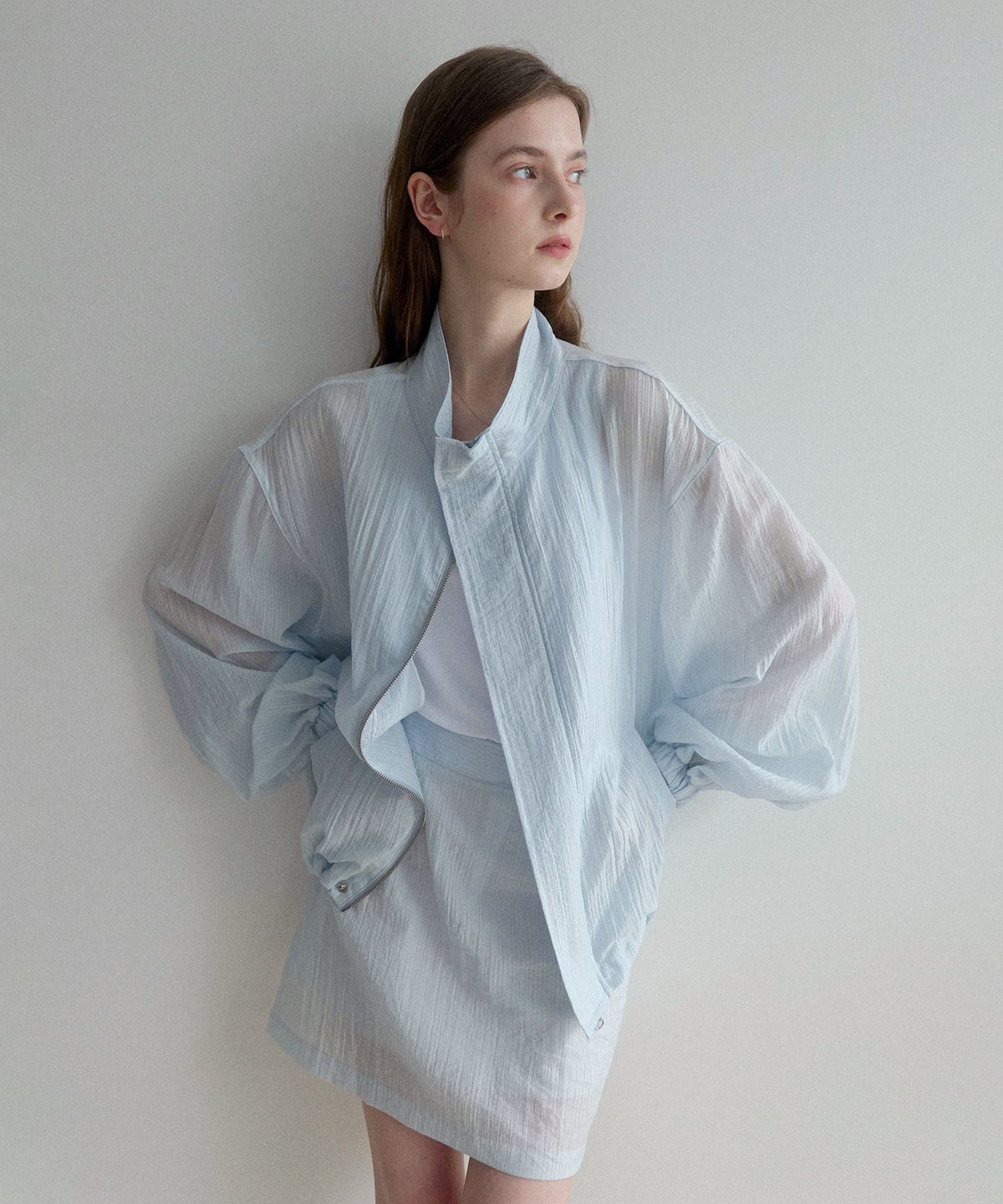 르나브(LENAV) esy rainy neck wind Jacket (스카이)
