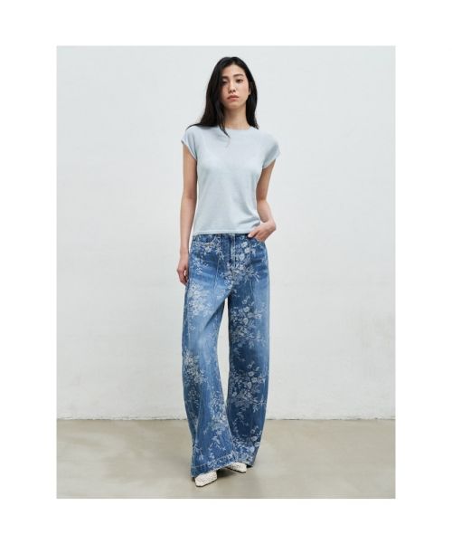 Flower Wide Pants  Blue