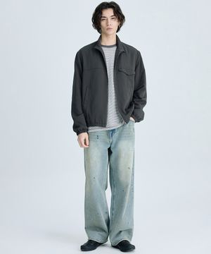 파사드 퍼넬넥 점퍼 차콜 그레이