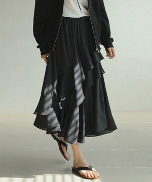 위니 티어드 쉬폰 밴딩 스커트