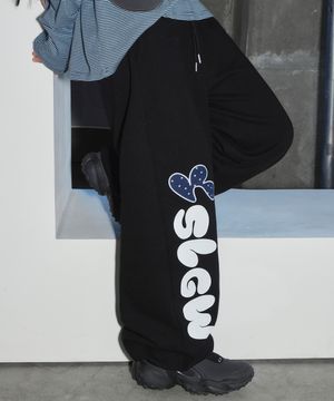 버블검 프린팅 조거 스웨트 팬츠[블랙]