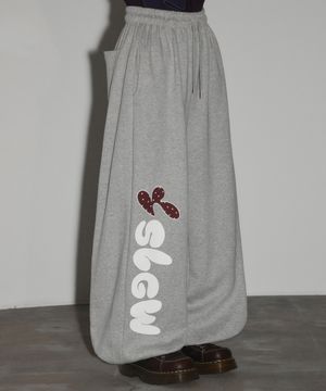 버블검 프린팅 조거 스웨트 팬츠[그레이]