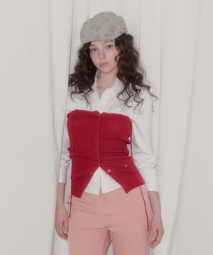 엔듀 스트랩 니트 탑 뷔스티에