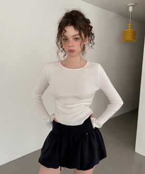 드잇 언발 버튼 드레이프 긴팔 니트