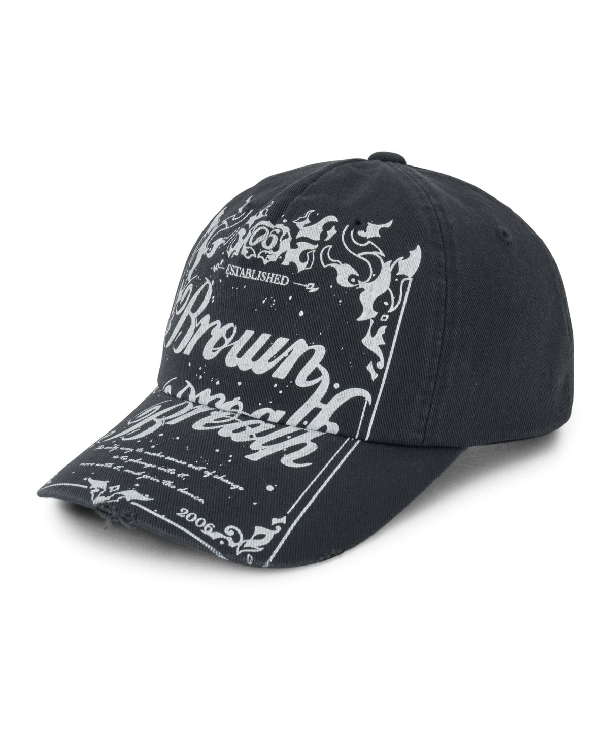 브라운브레스(BROWNBREATH) VISOR ARTWORK WASHING CAP - CHARCOAL