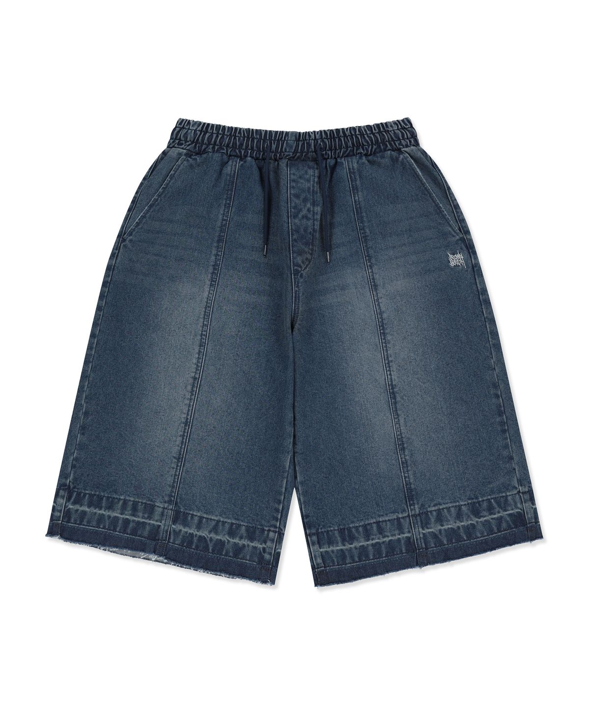 브라운브레스(BROWNBREATH) WASHED BANDING BERMUDA PANTS - INDIGO