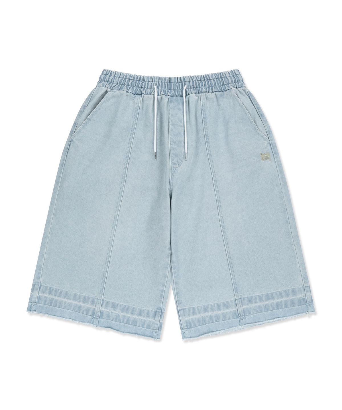 브라운브레스(BROWNBREATH) WASHED BANDING BERMUDA PANTS - LIGHT BLUE