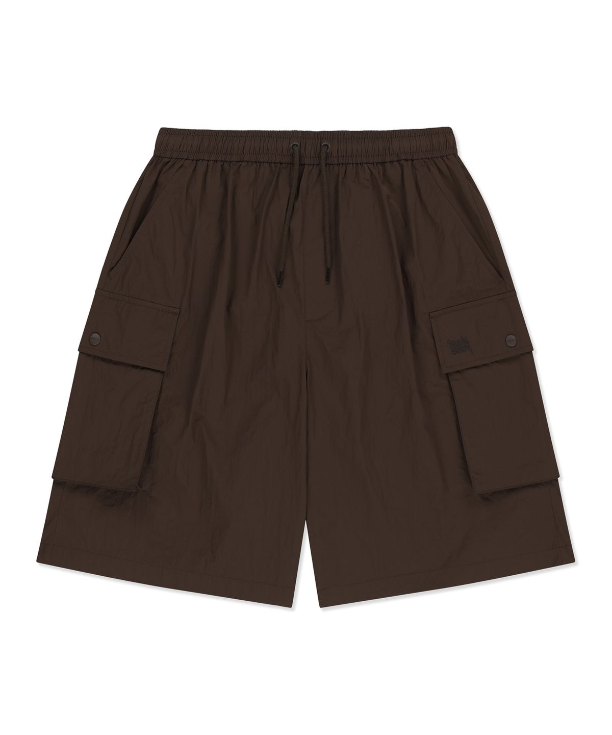 브라운브레스(BROWNBREATH) TAG NYLON CARGO HALF PANTS - DARK BROWN