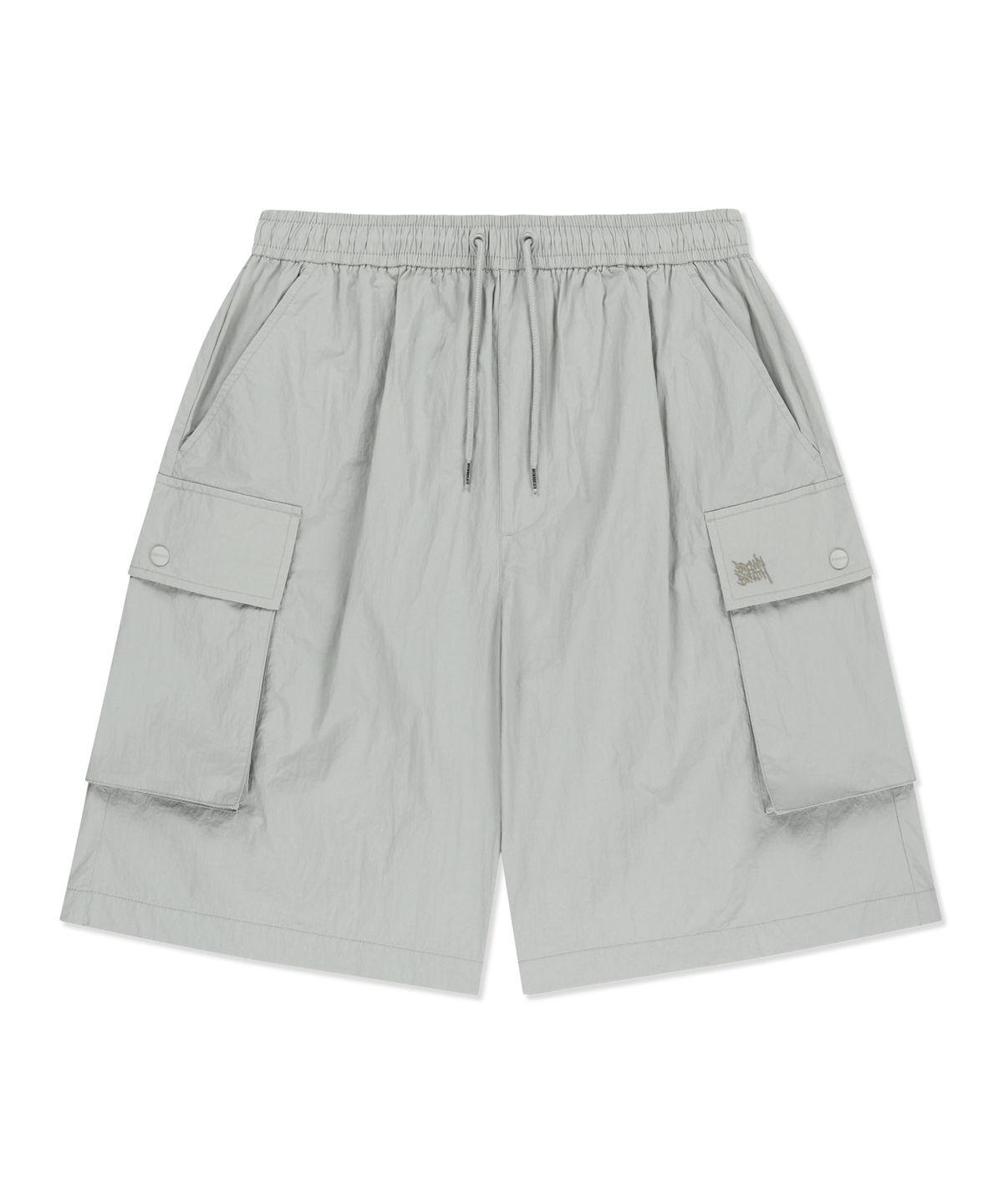 브라운브레스(BROWNBREATH) TAG NYLON CARGO HALF PANTS - LIGHT GREY