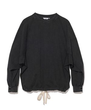 돌먼 드로우스트링 롱 슬리브 블랙