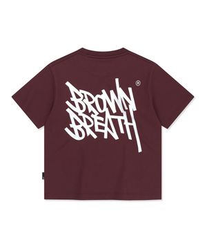 W TAG CROP TEE - BURGUNDY