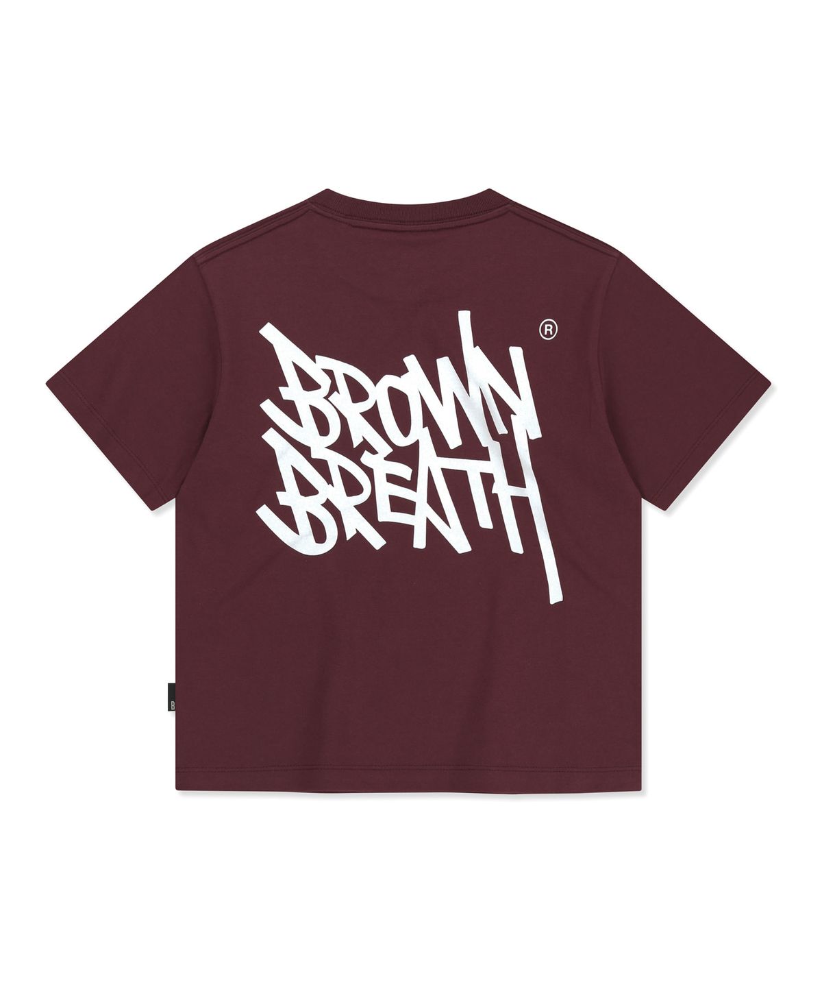 브라운브레스(BROWNBREATH) W TAG CROP TEE - BURGUNDY
