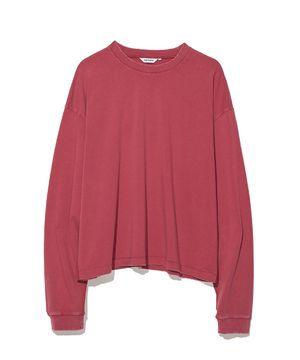 VTG 워시드 크롭 롱 슬리브 레드