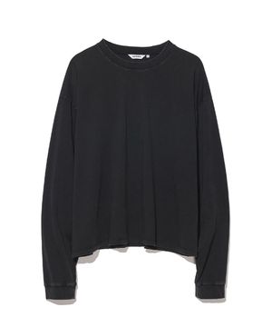 VTG 워시드 크롭 롱 슬리브 블랙