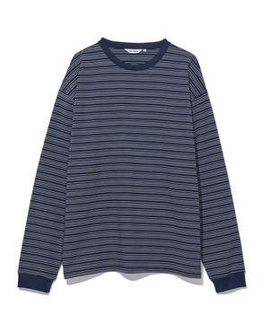 멀티 스트라이프 롱 슬리브 블루