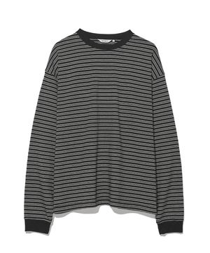 멀티 스트라이프 롱 슬리브 블랙