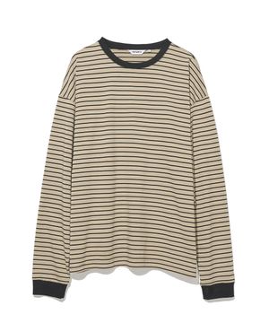 모노 스트라이프 롱 슬리브 베이지