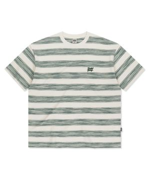 CRUSH TAG WAFFLE STRIPE TEE - BEIGE