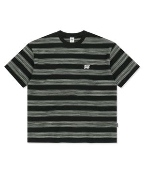 CRUSH TAG WAFFLE STRIPE TEE - BLACK